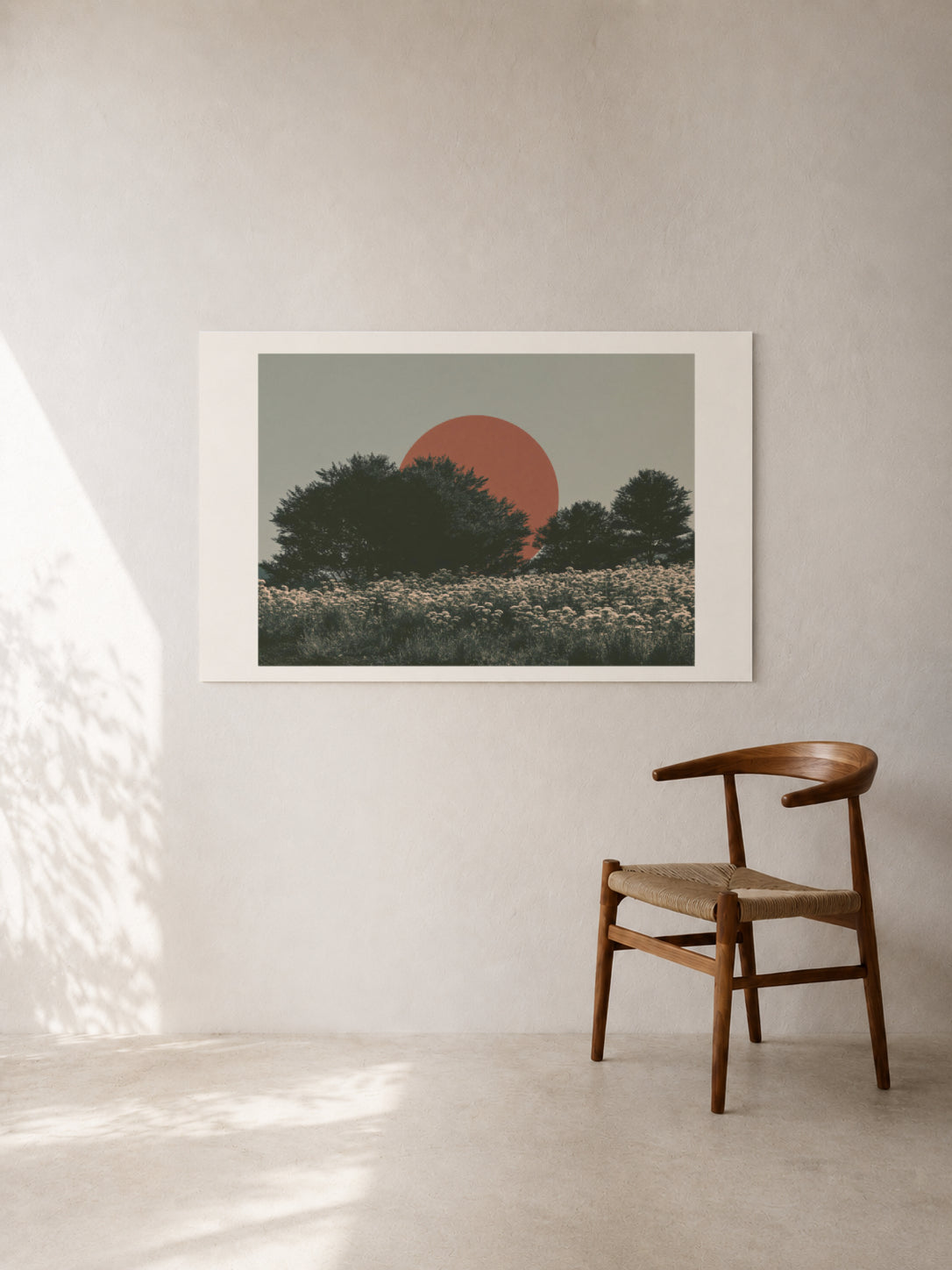 Red Sun Behind the Trees I