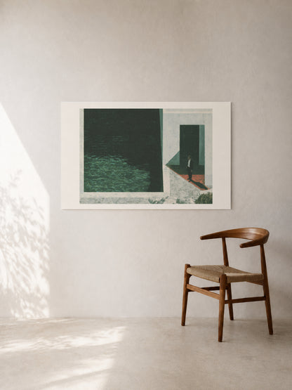 Pool Behind the White Wall art print