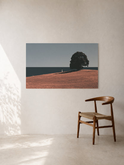 Tree Above the Red Field art print
