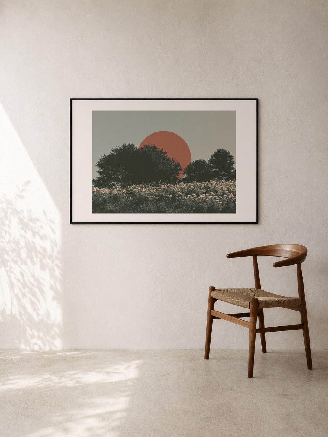 Red Sun Behind the Trees I