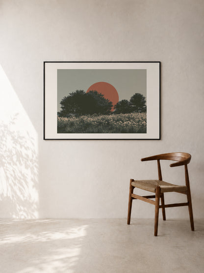Red Sun Behind the Trees I art print