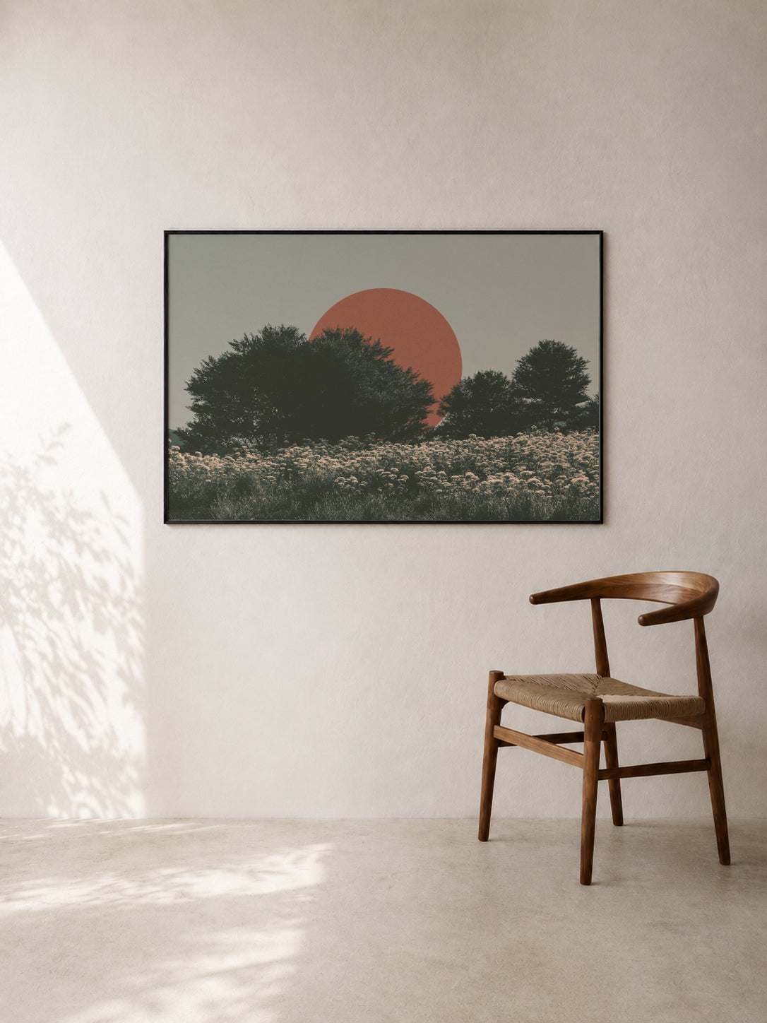 Red Sun Behind the Trees I