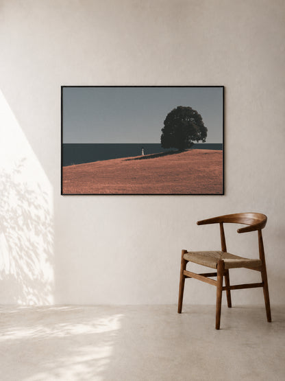 Tree Above the Red Field art print