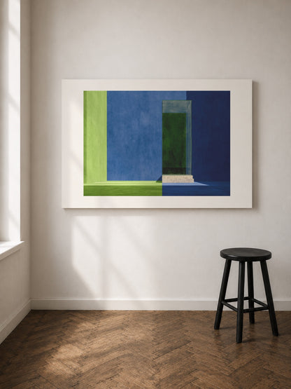 Green Light, Blue Wall art print