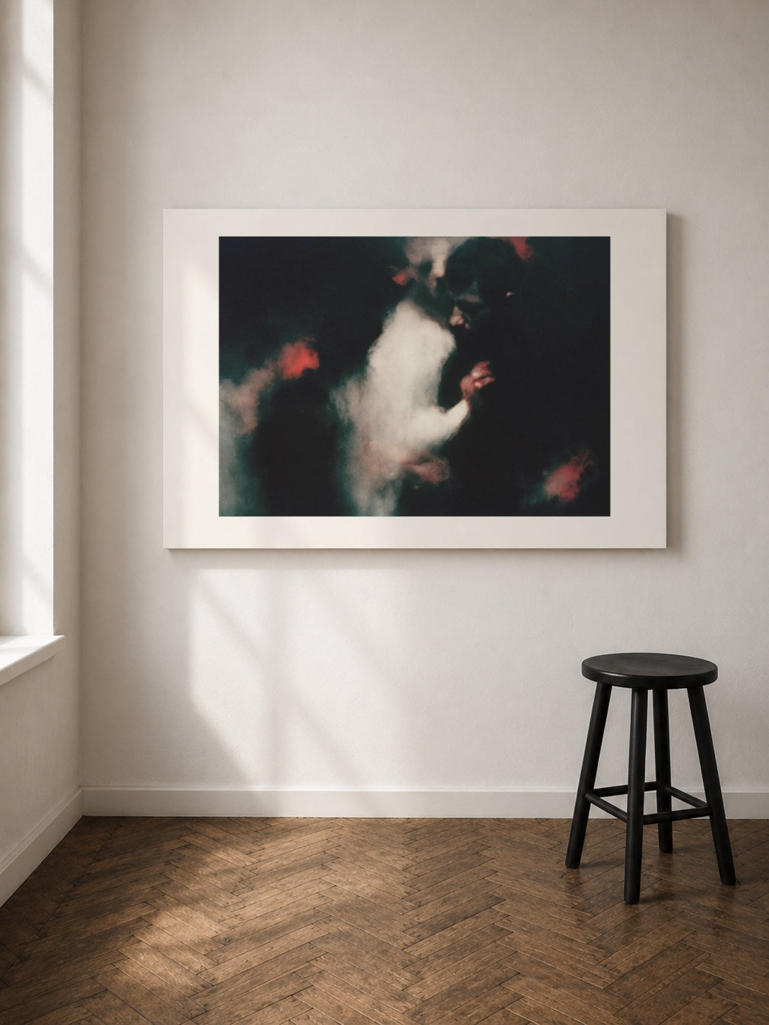 Red Room With Passing Figures