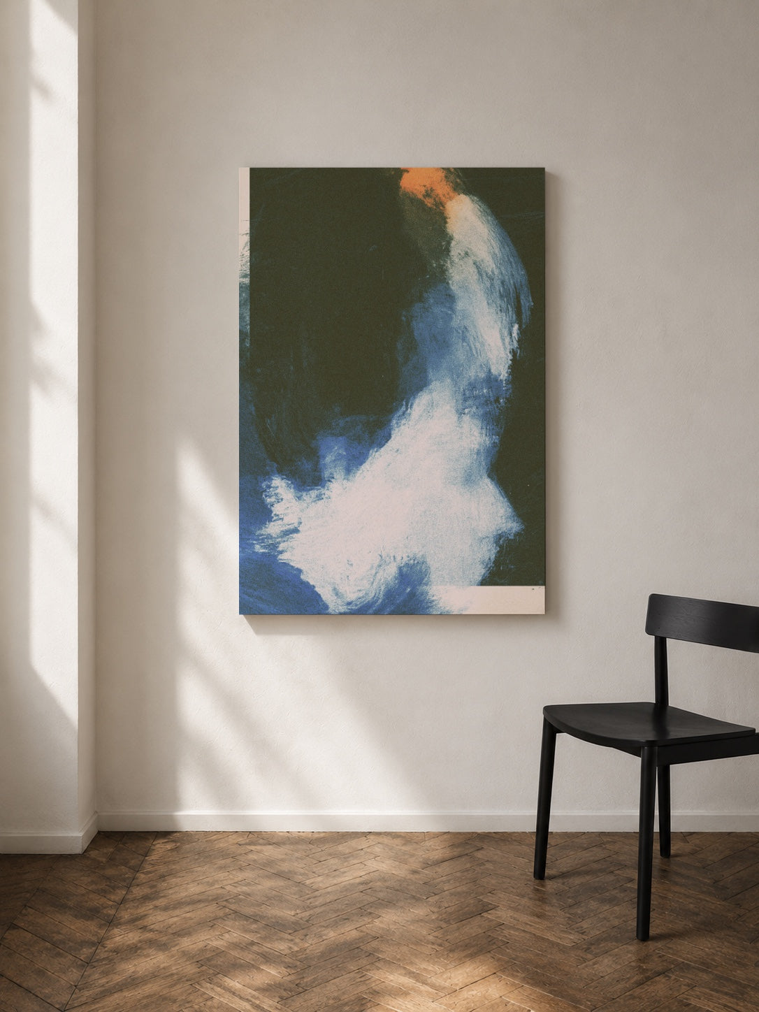 White Shape With Orange Edge