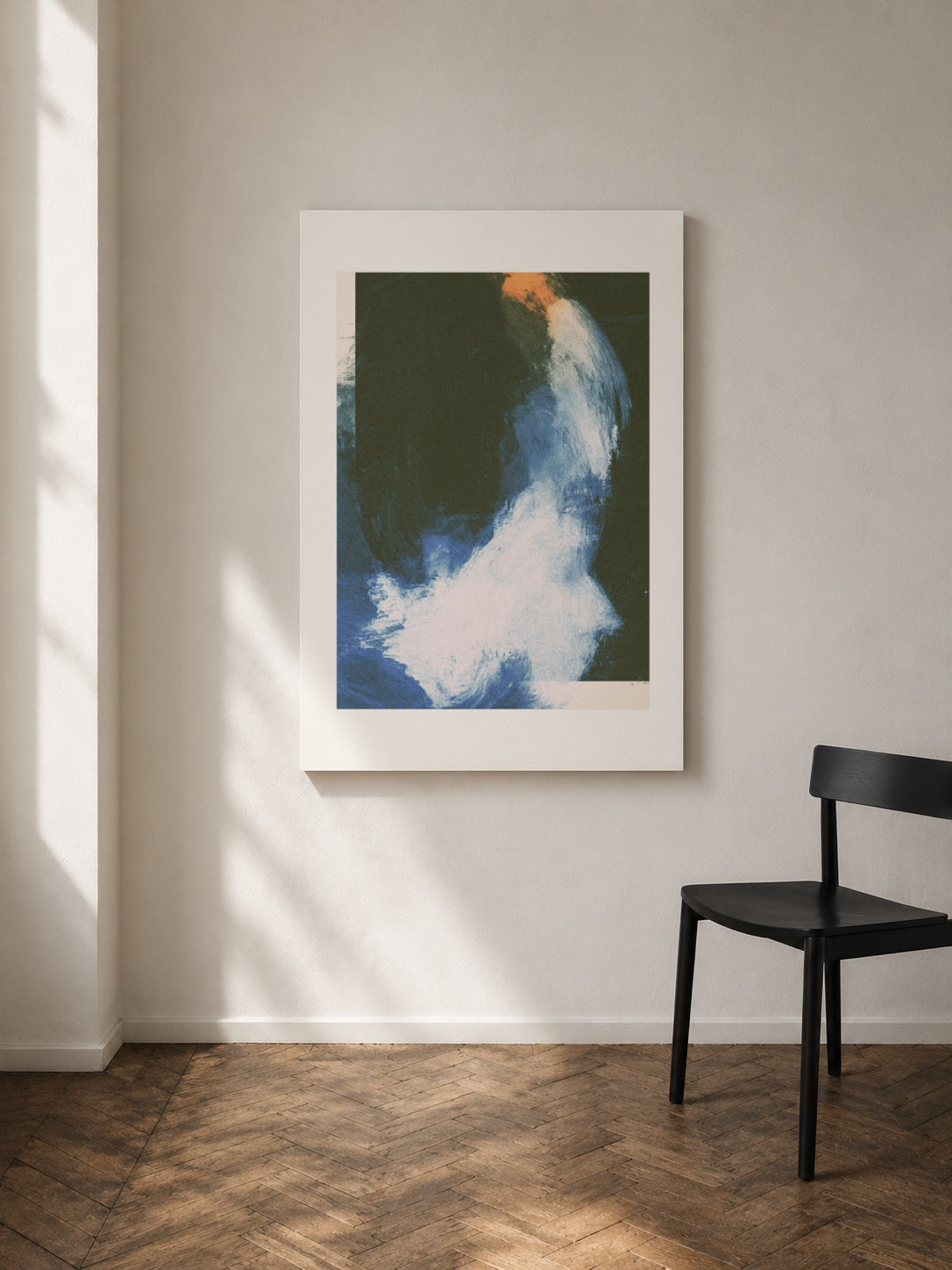 White Shape With Orange Edge