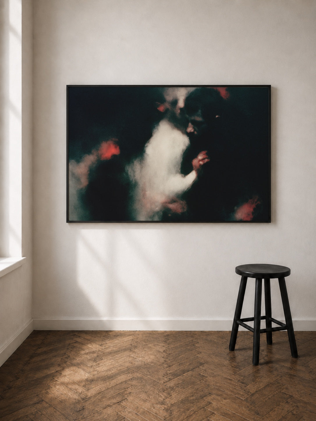 Red Room With Passing Figures