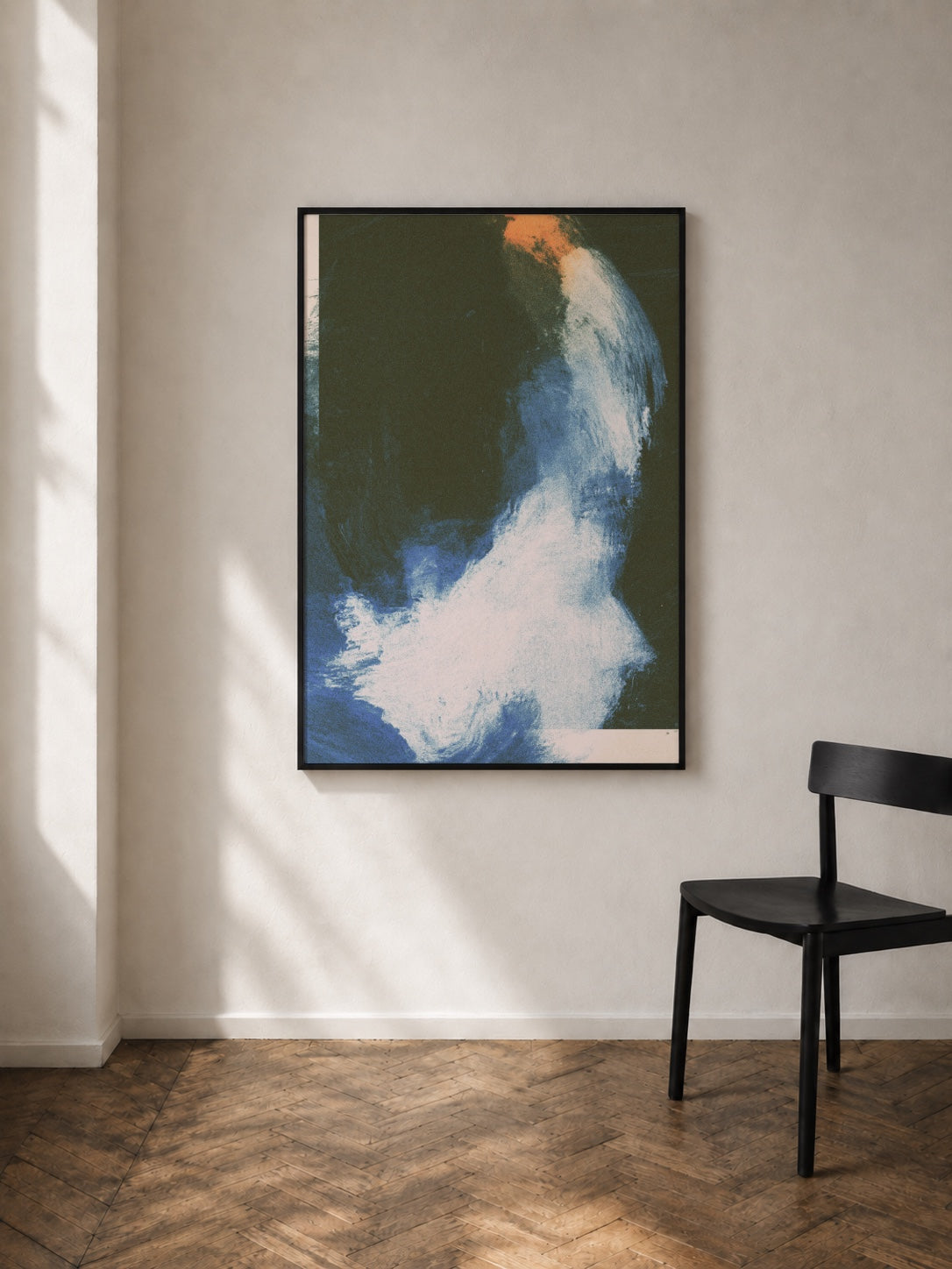 White Shape With Orange Edge