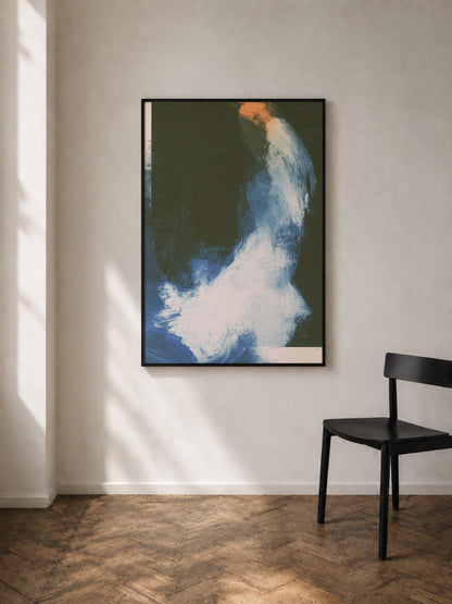 White Shape With Orange Edge art print