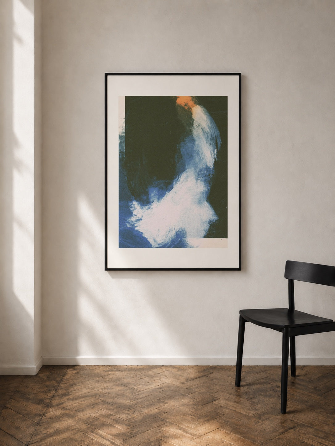 White Shape With Orange Edge