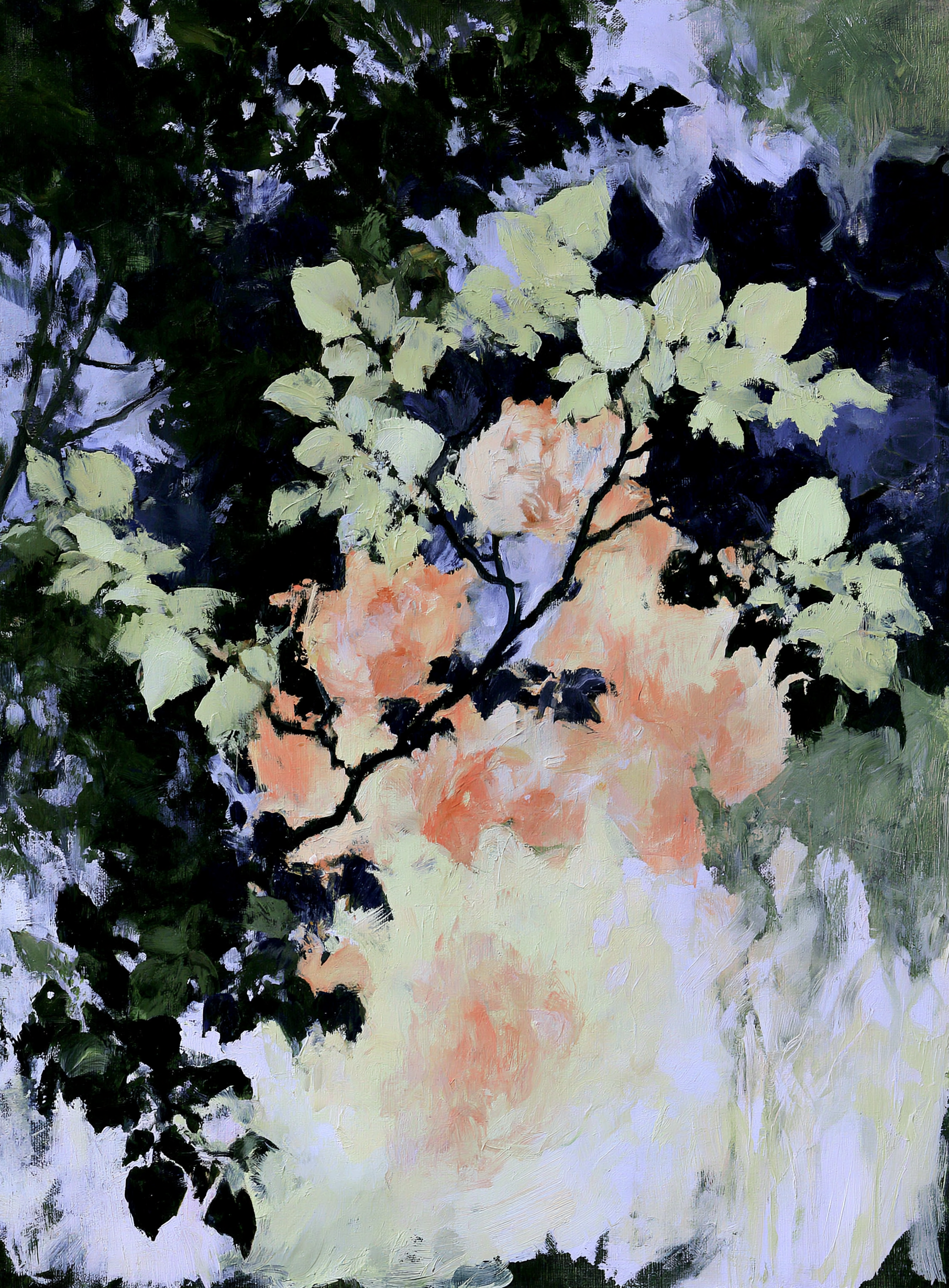 Roses Under the Night Leaves art print