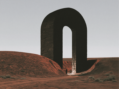 Black Arch on Red Ground art print