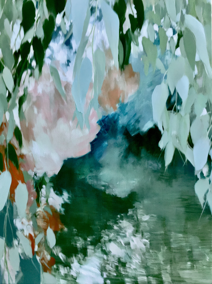 Leaves Drifting Over Water