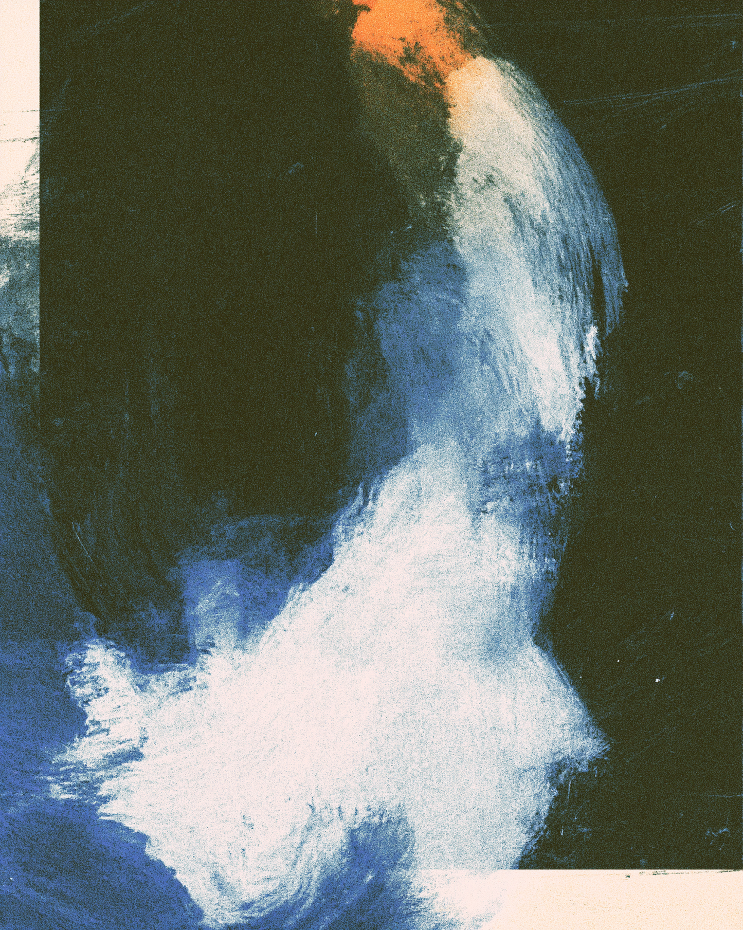 White Shape With Orange Edge