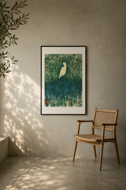 Heron in the Reed Dark
