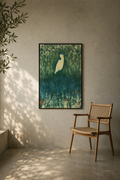 Heron in the Reed Dark