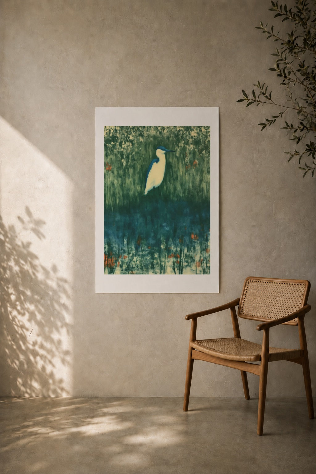 Heron in the Reed Dark