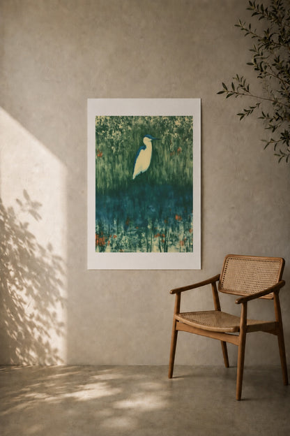 Heron in the Reed Dark