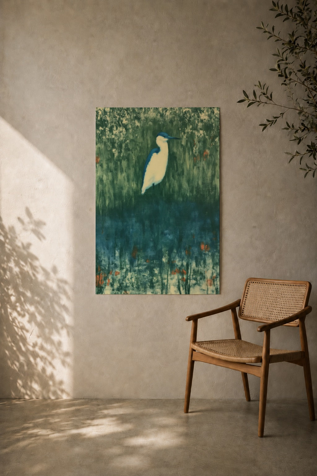 Heron in the Reed Dark
