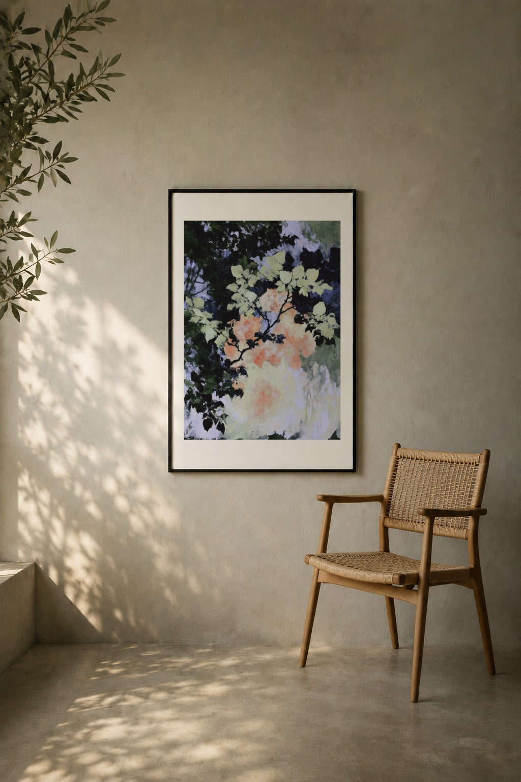 Roses Under the Night Leaves art print
