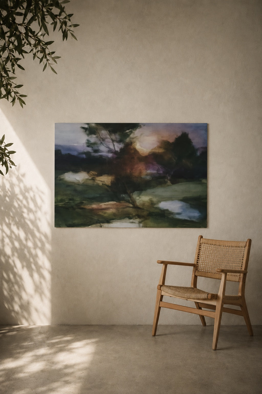 Evening Holds the Riverbank