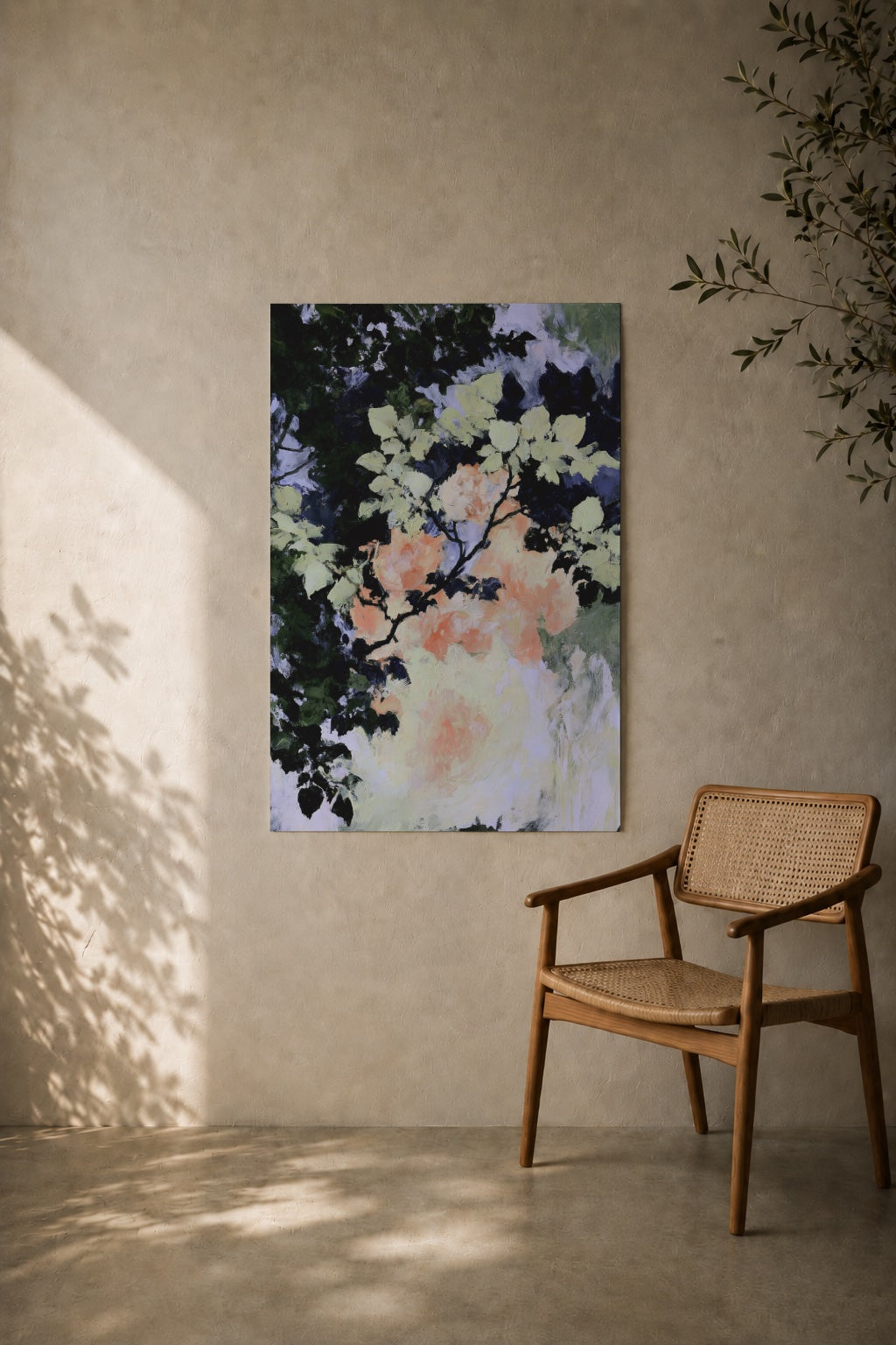 Roses Under the Night Leaves art print