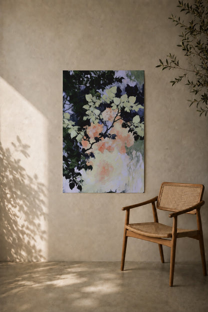 Roses Under the Night Leaves art print